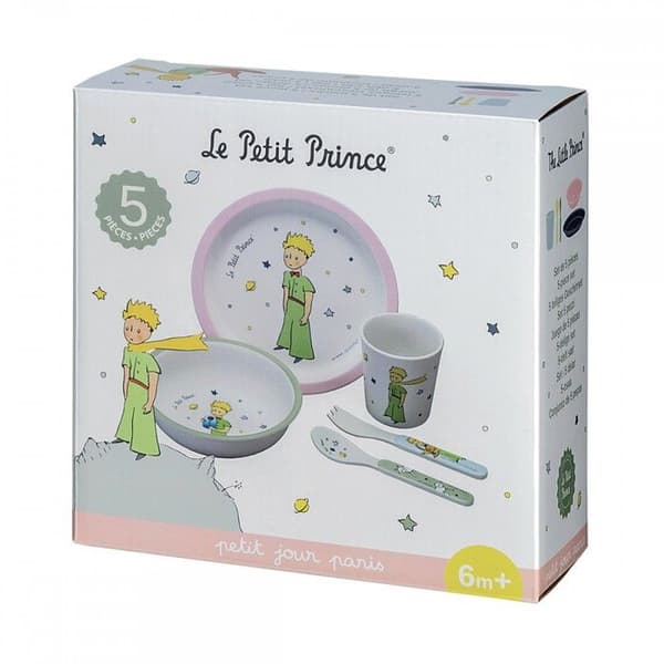 5-delade måltidslåda - Petit Jour Paris - The Little Prince - Vit - Rosa - Girl - 3 månader och över