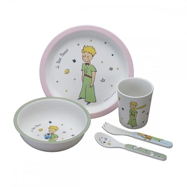 5-delade måltidslåda - Petit Jour Paris - The Little Prince - Vit - Rosa - Girl - 3 månader och över