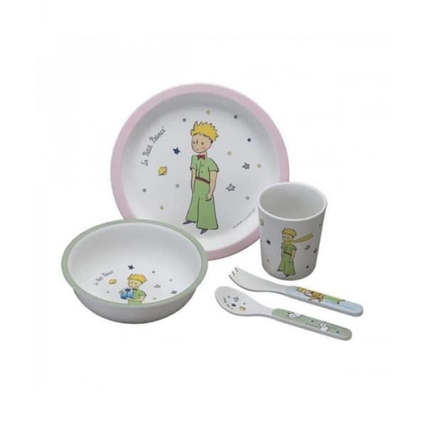 5-delade måltidslåda - Petit Jour Paris - The Little Prince - Vit - Rosa - Girl - 3 månader och över