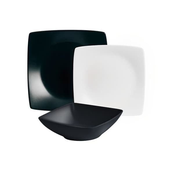 Ensemble middag 18 delar "Eclipse" vit + svart R-615