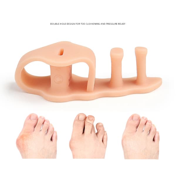 INF Transparent Tåseparator med Dubbla Hål för Hallux Valgus Korrigering
