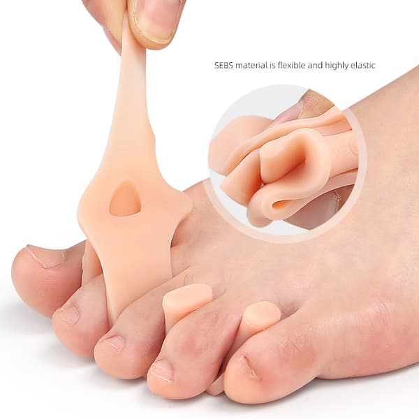 INF Transparent Tåseparator med Dubbla Hål för Hallux Valgus Korrigering