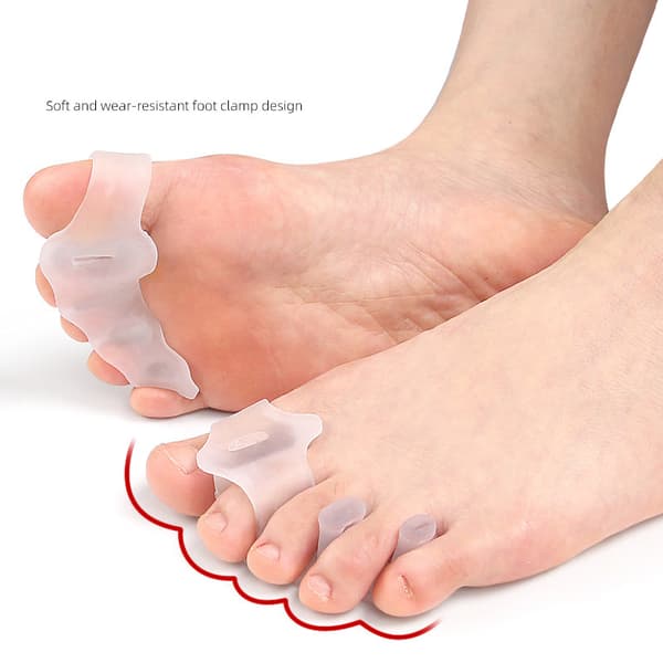 INF Transparent Tåseparator med Dobbelt Hul til Hallux Valgus Korrektion