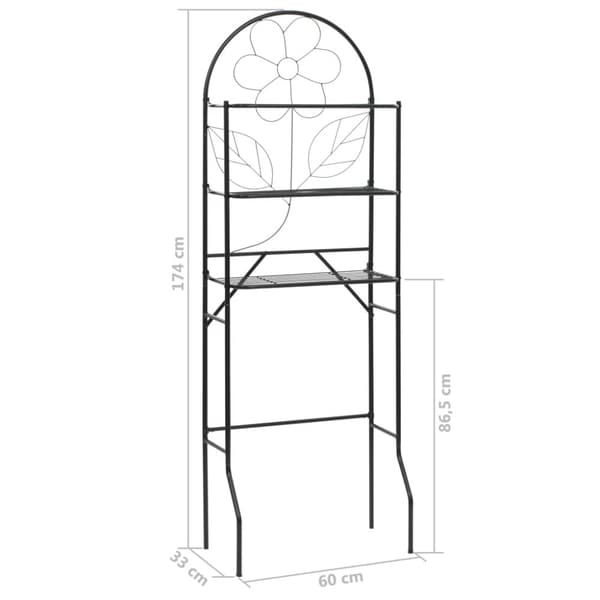 vidaXL Baderomsstativ svart 60x33x174 cm