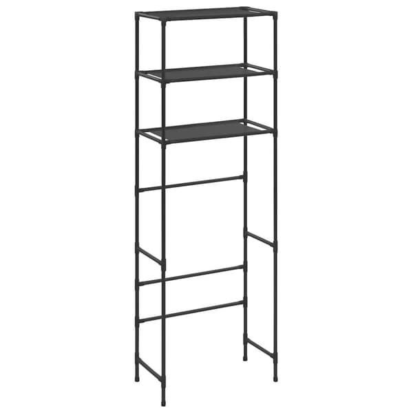 vidaXL 3-kerroksinen säilytyshylly WC-pytyn ylle musta 53x28x169 cm