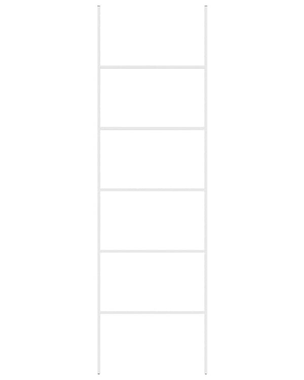Håndklædestativ mat hvid metal 5 skinner Badeværelsestilbehør Stående håndklædeopbevaringsstativ Moderne Design
