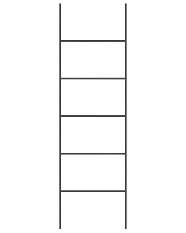 Håndklædestativ mat sort metal 5 skinner Badeværelsestilbehør Stående håndklædeopbevaringsstativ Moderne Design
