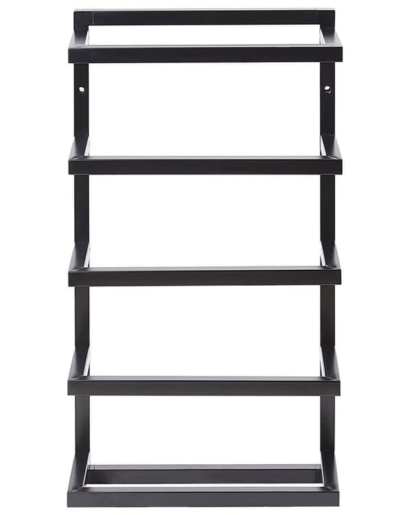 Pyyheteline musta 31 x 57 x 13 cm teräksinen seinään kiinnitettävä pyyhkeille moderni tyyli