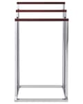 Pikkukuva 4 / 5: Pyyheteline 45 x 84 x 21 cm hopeinen runko tumma puu pidike vapaasti seisova