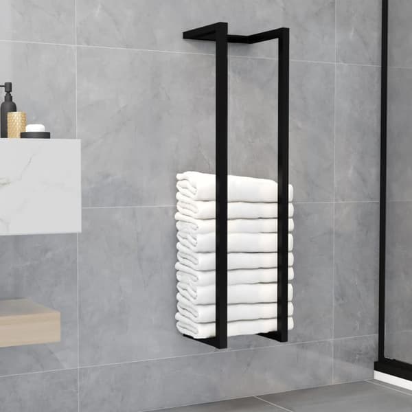 vidaXL Handdukshängare svart 25x20x95 cm järn