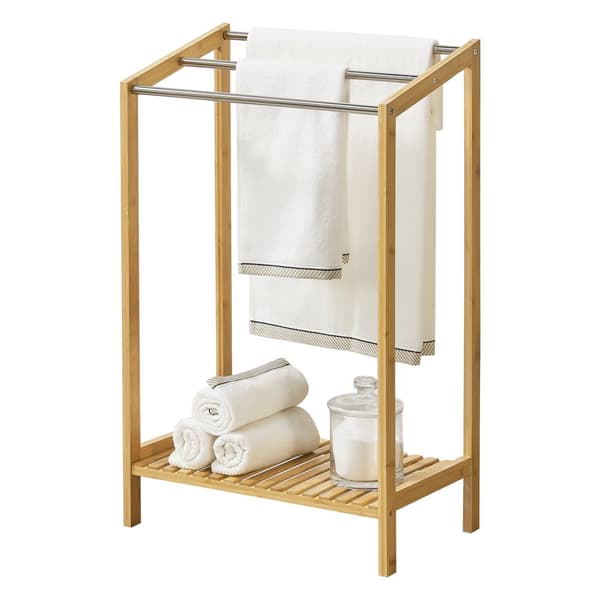 Handdukshållare Kautokeino 61x31x85 cm bambu [en.casa]