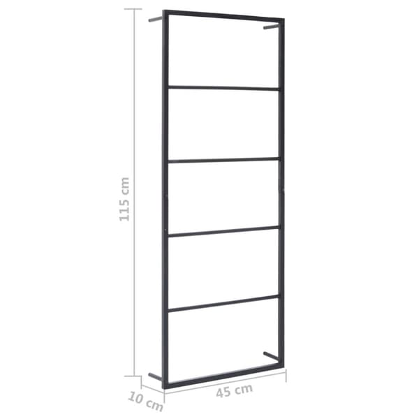 vidaXL Handdukshängare svart 45x10x115 cm stål