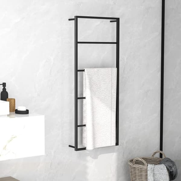 vidaXL Handdukshängare svart 45x10x115 cm stål