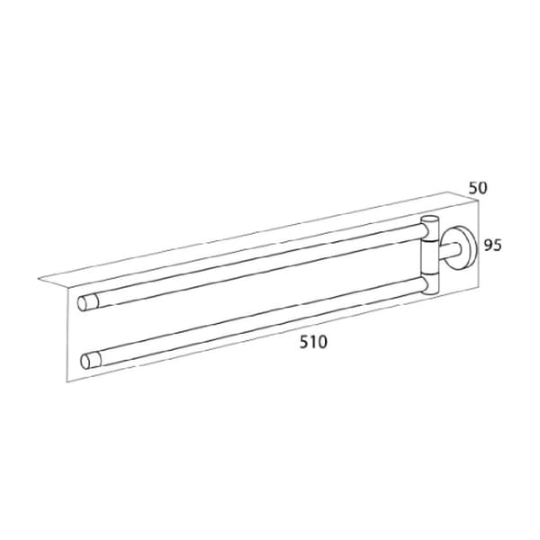 Tiger Boston 2-arm Håndklestang svingbar