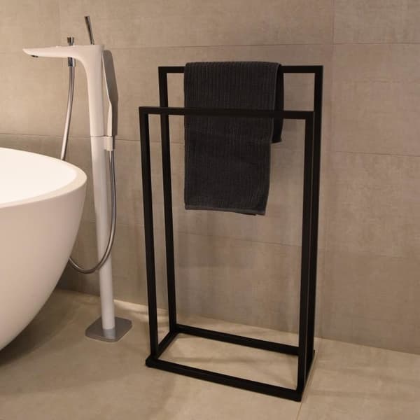 Håndklædeholder - stående - 45x21,5x84,5 cm - mat sort