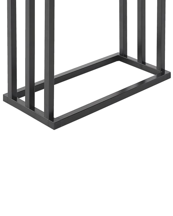 Handduksställ Svart och mörkt trä Stål 3 skenor Badrumstillbehör Stående handduksförvaring Modern design