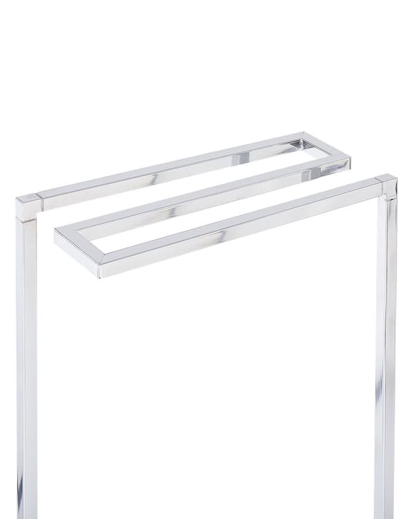 Håndklædeholder Sølv Krom Stål 83 x 19 x 42 cm Fritstående Håndklædestativ til Badeværelse Gulv Dekoration Indretning Tilbehør Moderne Design