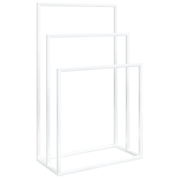 vidaXL Vapaasti seisova pyyheteline valkoinen 48x24x79 cm rauta