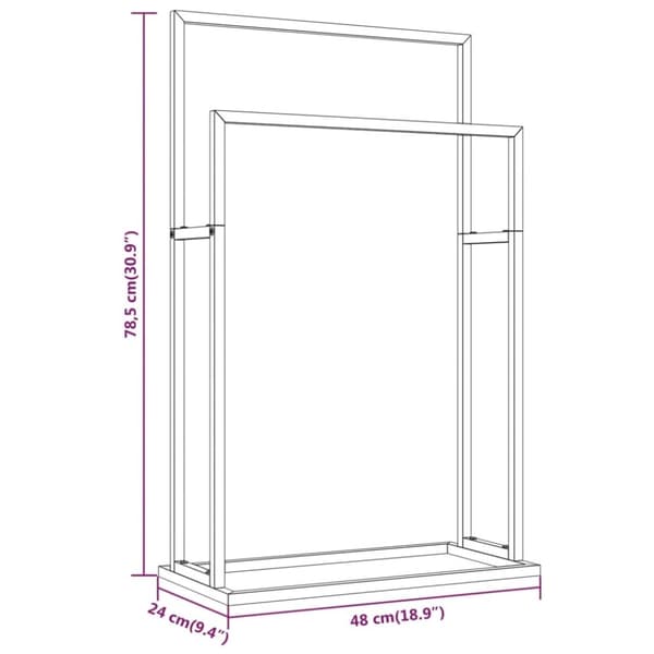 vidaXL Frittstående håndklestativ hvit 48x24x78,5 cm jern