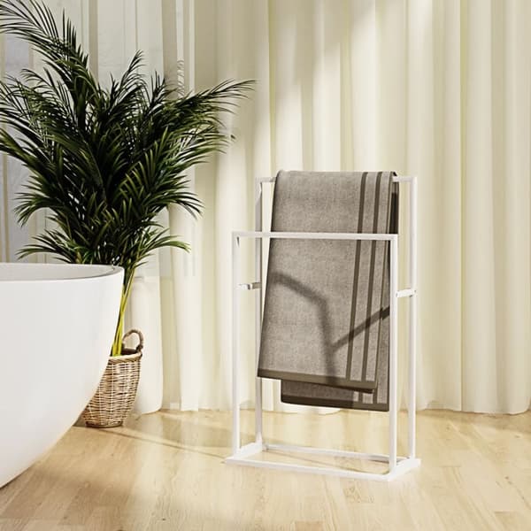 vidaXL Frittstående håndklestativ hvit 48x24x78,5 cm jern