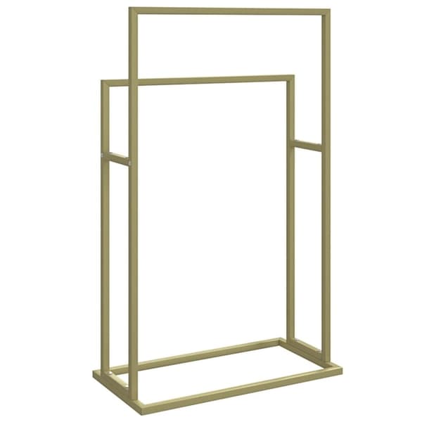 vidaXL Frittstående håndklestativ gull 48x24x78,5 cm jern