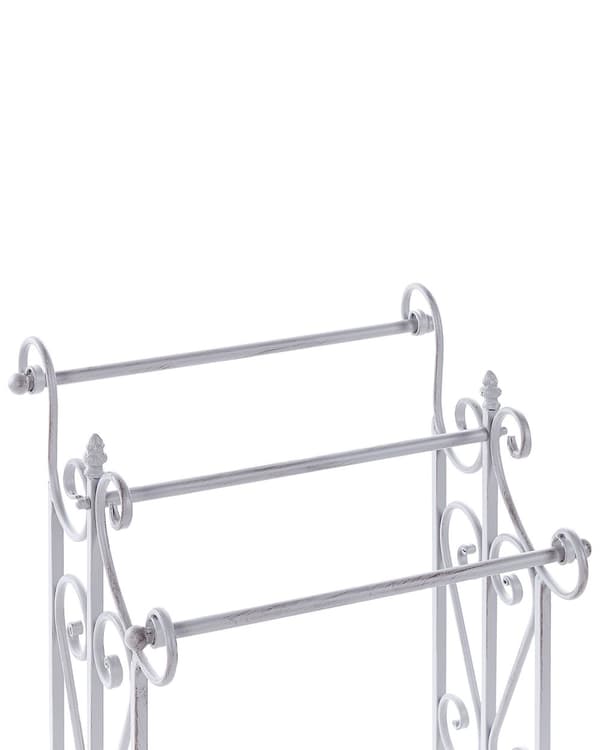 Håndklædeholder Grå Pulverlakeret Jern 45 x 90 cm Badeværelsestilbehør Fritstående Stående Stativ Opbevaring Fransk Moderne Design