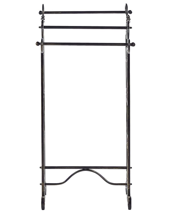 Håndklædeholder Sort Pulverlakeret Jern 45 x 90 cm Badeværelsestilbehør Fritstående Stående Stativ Opbevaring Fransk Moderne Design
