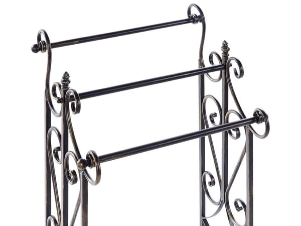 Håndklædeholder Sort Pulverlakeret Jern 45 x 90 cm Badeværelsestilbehør Fritstående Stående Stativ Opbevaring Fransk Moderne Design