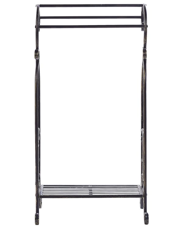 Håndklædeholder Sort Pulverlakeret Jern 49 x 91 cm Fritstående Håndkædestativ Fransk Stil Moderne Design Badeværelse Tilbehør Inspiration