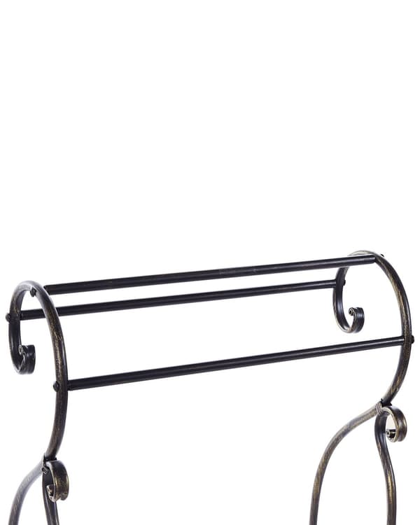 Håndklædeholder Sort Pulverlakeret Jern 49 x 91 cm Fritstående Håndkædestativ Fransk Stil Moderne Design Badeværelse Tilbehør Inspiration