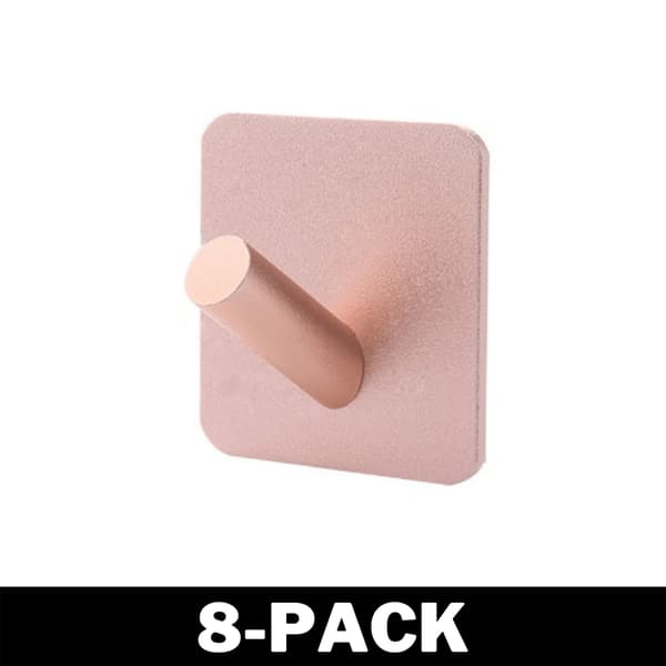 Stilfuld håndklædekrog - nem at fastgøre - rosa guld 8-Pack