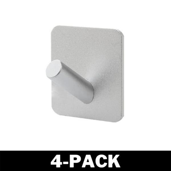 Stilfuld håndklædekrog - Let at fastgøre - Sølv 4-Pack