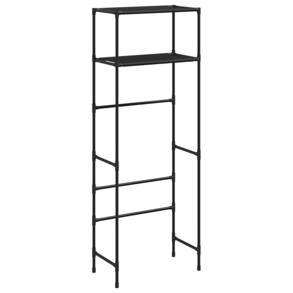 vidaXL Oppbevaringsstativ 2 hyller toalett svart 53,5x28x143 cm jern