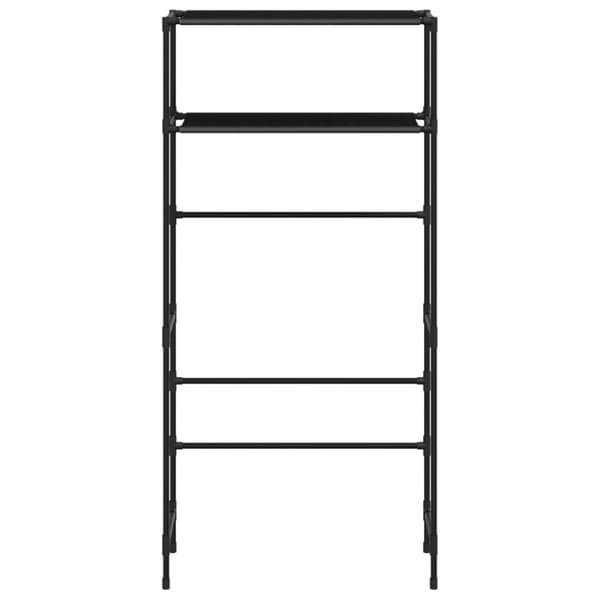 vidaXL Säilytyshylly pesukoneen ylle 2 tasoa musta 69x28x143 cm rauta
