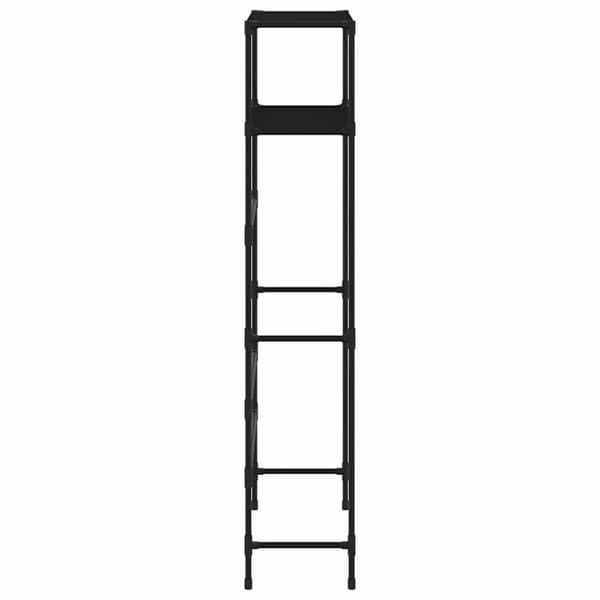 vidaXL Säilytyshylly pesukoneen ylle 2 tasoa musta 69x28x143 cm rauta