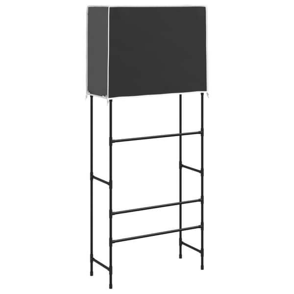 vidaXL Hylle til vaskemaskin 2 etasjer svart 71x29,5x170,5 cm jern