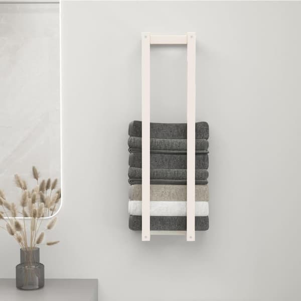 vidaXL Håndklestativ hvit 23x18x90 cm heltre furu