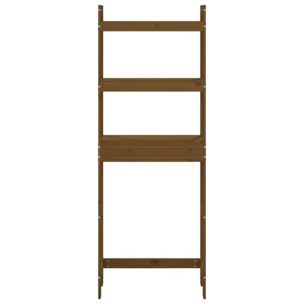 vidaXL Badrumshylla honungsbrun 63x26x171 cm massiv furu