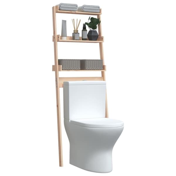 vidaXL toiletstativ 63,5x32x179 cm massivt fyrretræ