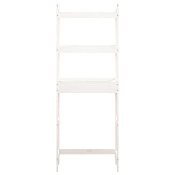 vidaXL toiletstativ 63x26x171 cm massivt fyrretræ hvid