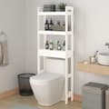 Miniatyrbillede 11 af 11: vidaXL toiletstativ 63x26x171 cm massivt fyrretræ hvid