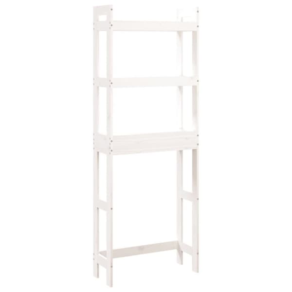 vidaXL toiletstativ 63x26x171 cm massivt fyrretræ hvid