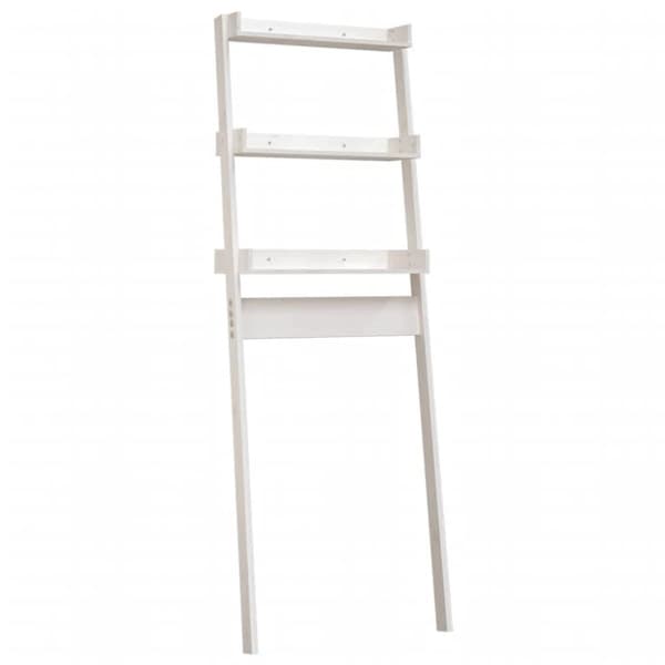 vidaXL toiletstativ 63,5x32x179 cm massivt fyrretræ hvid