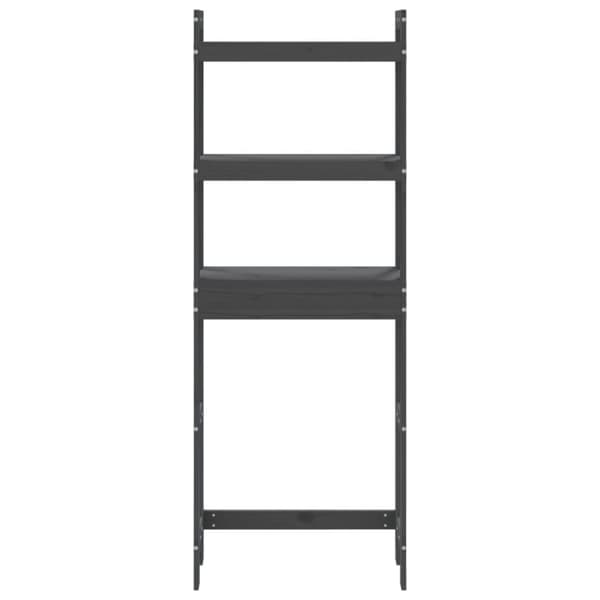 vidaXL toiletstativ 63x26x171 cm massivt fyrretræ grå