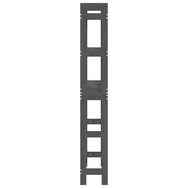 vidaXL toiletstativ 63x26x171 cm massivt fyrretræ grå
