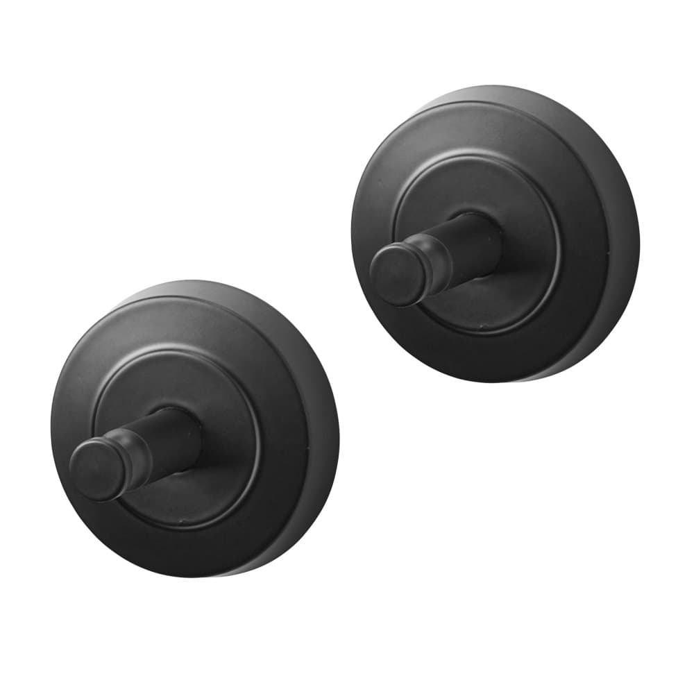 AMARE - Dubbel handdukshängare-set - Rostfritt stål - Mångsidigt - Lätt att installera - Skruv medföljer - Svart.