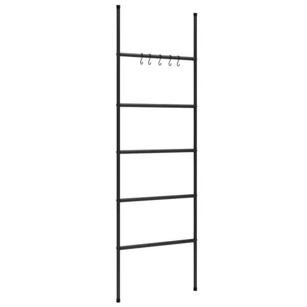 vidaXL Handduksstege med 5 nivåer svart 58x175 cm järn