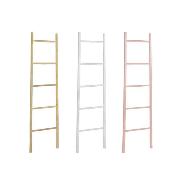 Fritstående håndklædestativ DKD Home Decor Natur Pink Hvid Bambus 40 x 5 x 150 cm 3 enheder