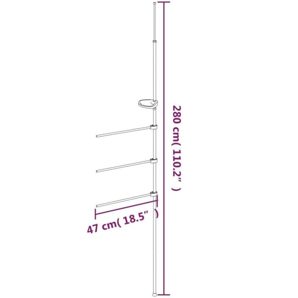vidaXL Håndklestang 47x280 cm aluminium