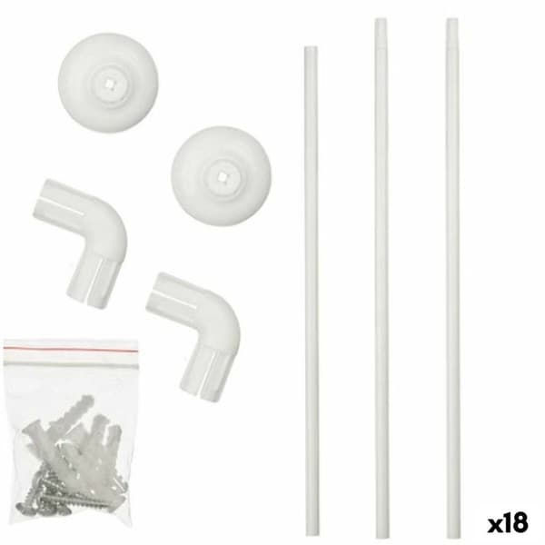 Duschhandtag Berilo B0769 Vit Aluminium 90 x 90 cm Duschdraperi (18 antal)